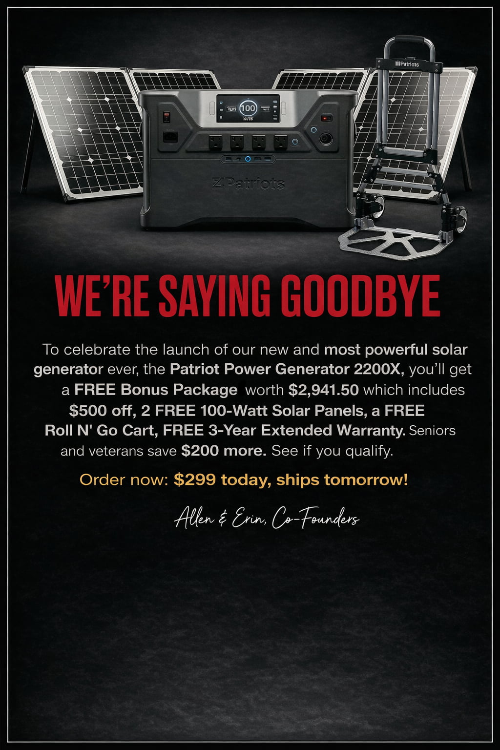 We're saying goodbye