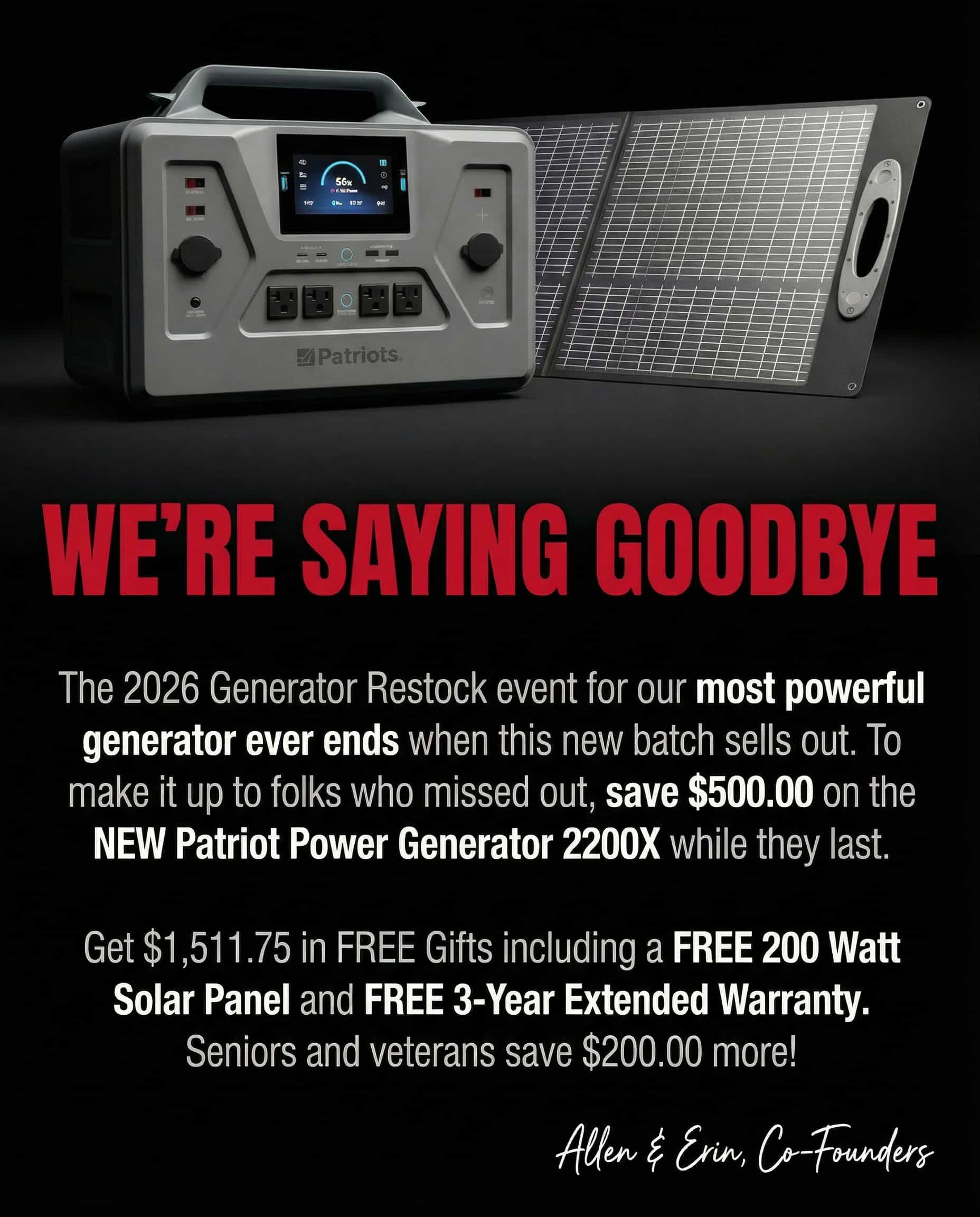 We're saying goodbye